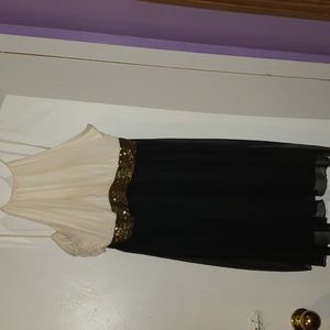 White and black Cocktail Dress Sz 13/14